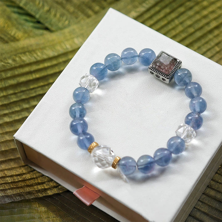 Olivenorma Natural Blue Purple Fluorite Beaded Bracelet - image 2