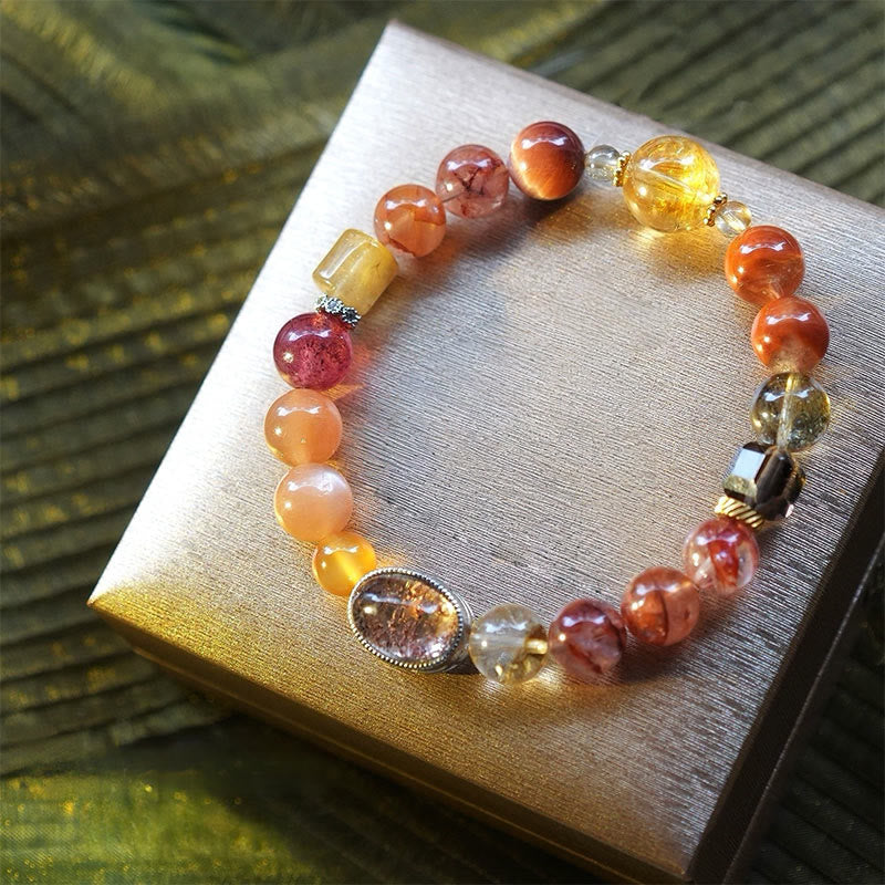 Olivenorma "Lucky Koi" Natural Stone Beads Bracelet - Style 1 - 19cm - image 0