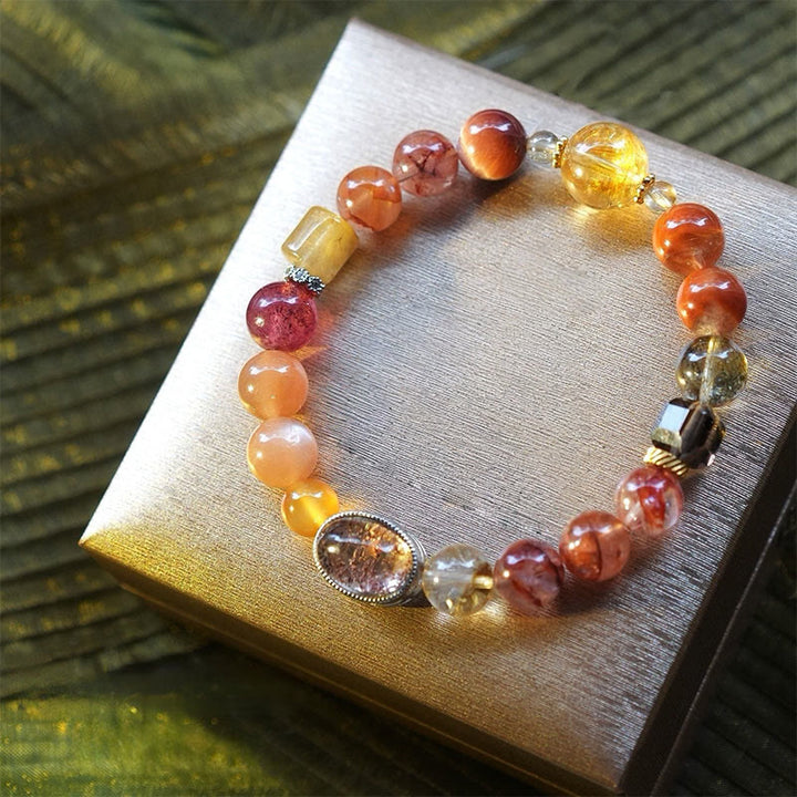 Olivenorma "Lucky Koi" Natural Stone Beads Bracelet - Style 1 - 19cm - image 0