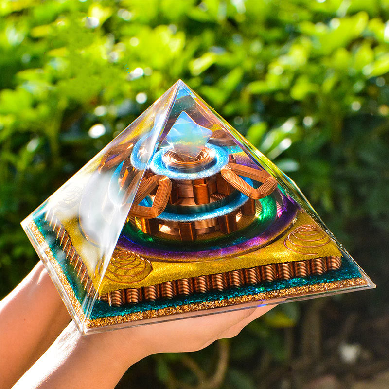 Olivenorma Metatron's Cubeb Cut Opalite Orgone Pyramid - image 1
