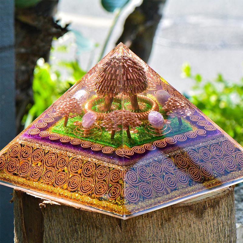 Olivenorma Amethyst Ball Attract Wealth Energy Orgone Pyramid - image 2
