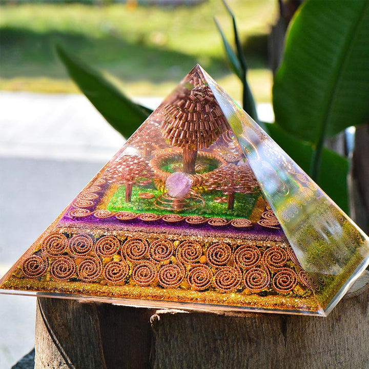 Olivenorma Amethyst Ball Attract Wealth Energy Orgone Pyramid - image 1