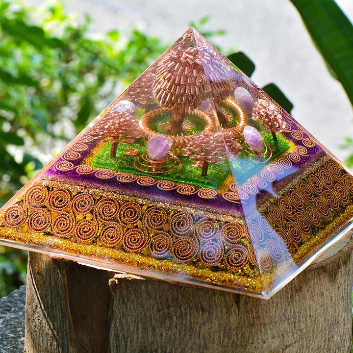 Olivenorma Amethyst Ball Attract Wealth Energy Orgone Pyramid - image 3