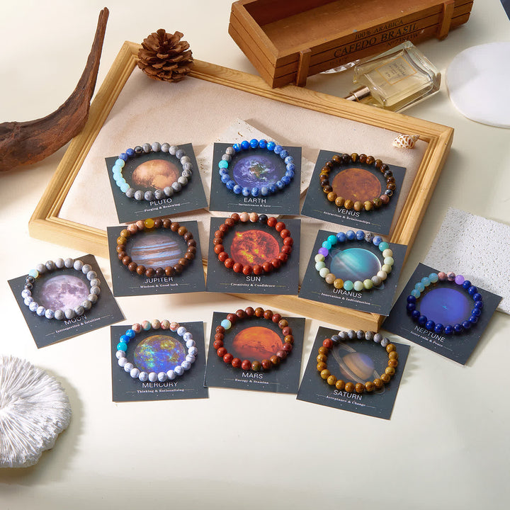 Olivenorma Solar System Eight Planets Crystal Bracelet with Card - image 0