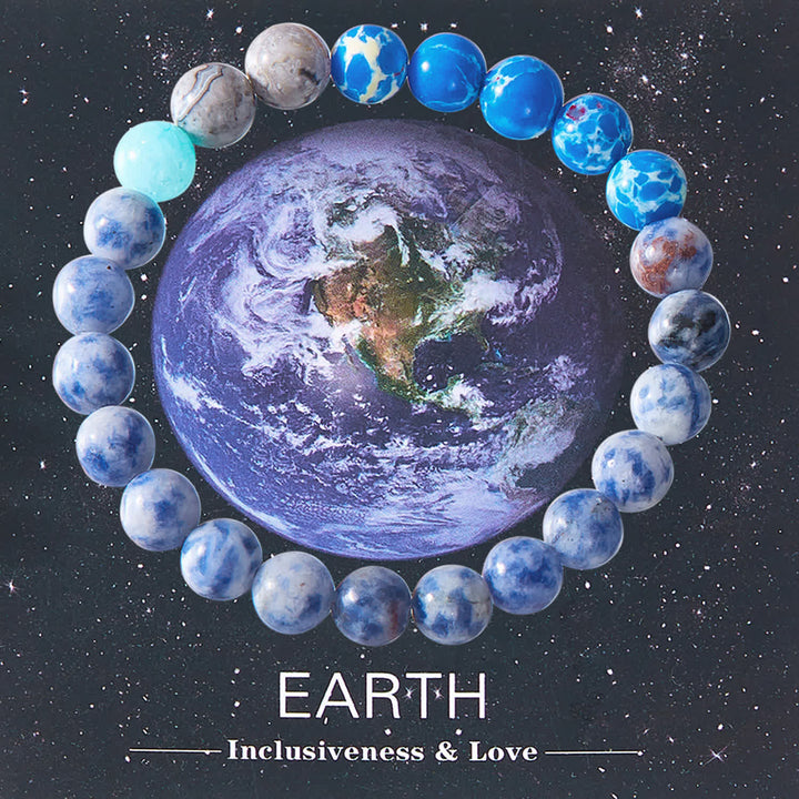Olivenorma Solar System Eight Planets Crystal Bracelet with Card - EARTH-Inclusiveness & Love - image 7
