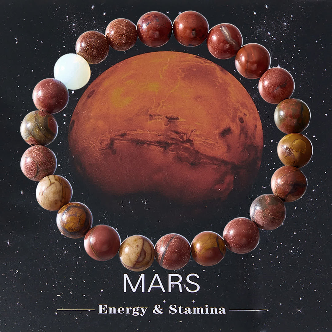 Olivenorma Solar System Eight Planets Crystal Bracelet with Card - MARS-Energy & Stamina - image 13