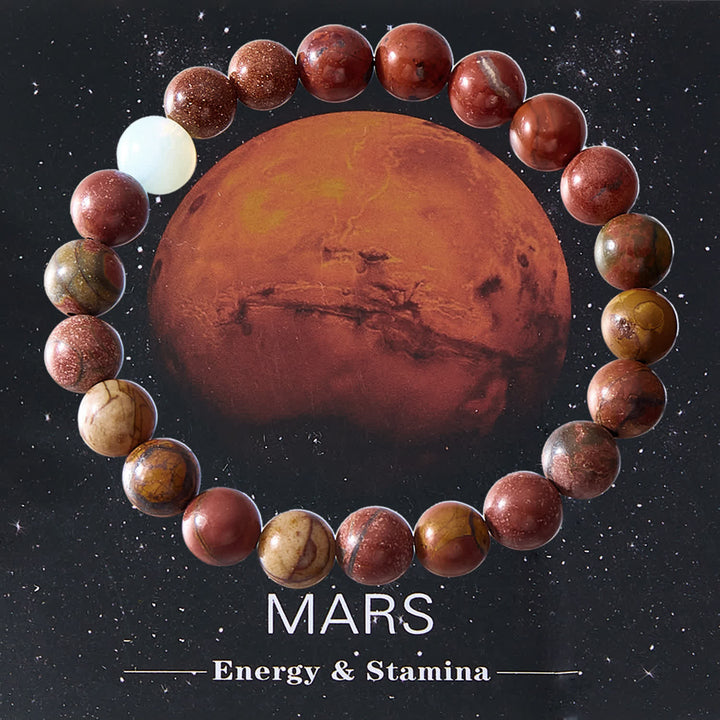 Olivenorma Solar System Eight Planets Crystal Bracelet with Card - MARS-Energy & Stamina - image 13