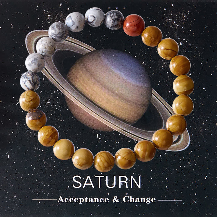 Olivenorma Solar System Eight Planets Crystal Bracelet with Card - SATURN-Acceptance & Change - image 15