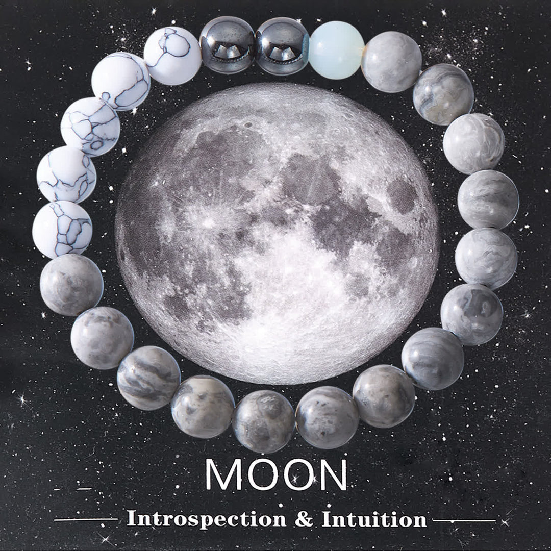 Olivenorma Solar System Eight Planets Crystal Bracelet with Card - MOON-Instrospection & Intuition - image 10