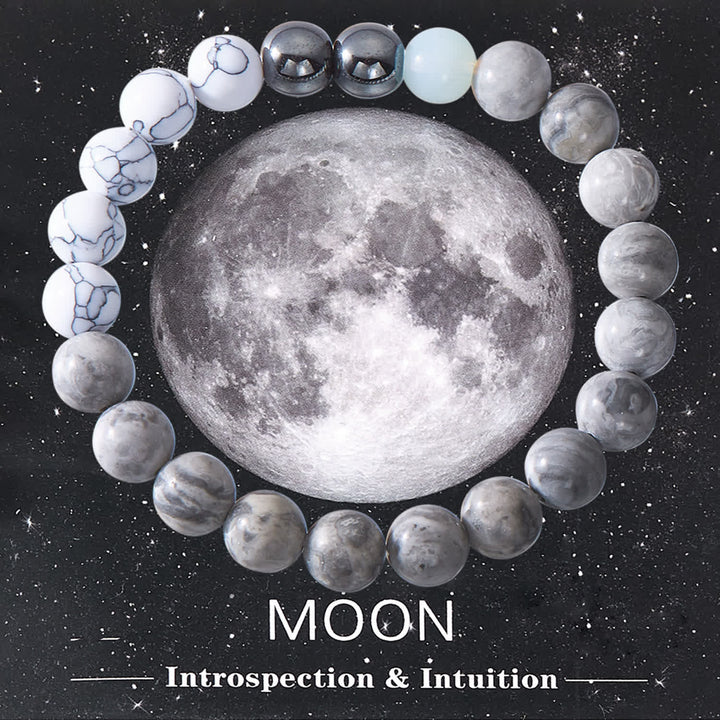 Olivenorma Solar System Eight Planets Crystal Bracelet with Card - MOON-Instrospection & Intuition - image 10