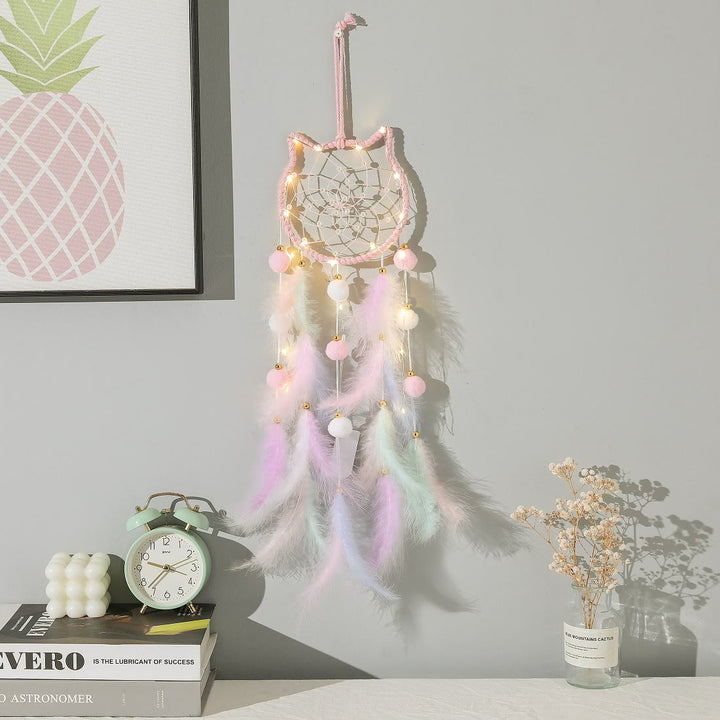 Olivenorma Cute Color Cat Moon And Stars Dream Catcher - image 2
