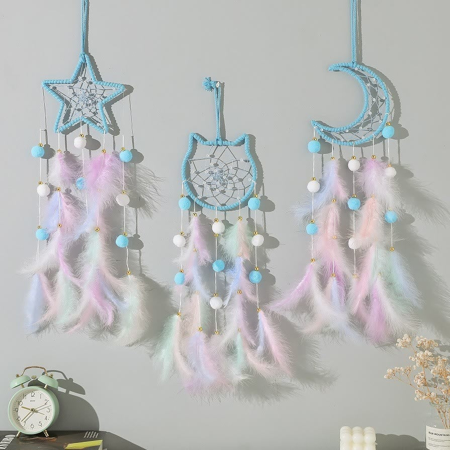 Olivenorma Cute Color Cat Moon And Stars Dream Catcher - image 10