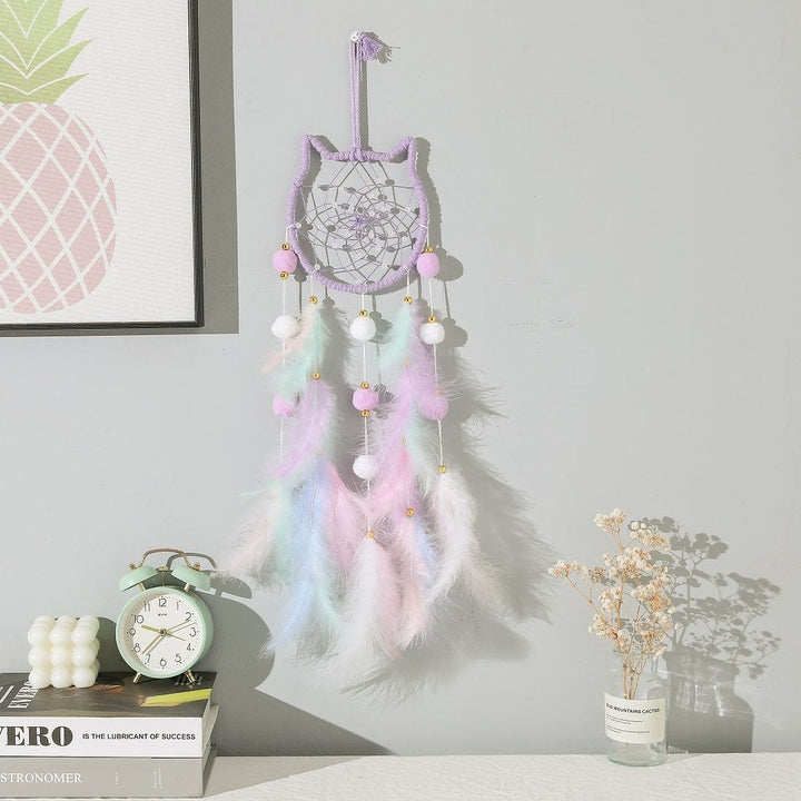 Olivenorma Cute Color Cat Moon And Stars Dream Catcher - image 3