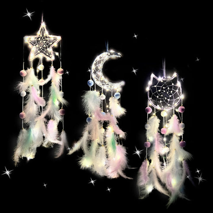 Olivenorma Cute Color Cat Moon And Stars Dream Catcher - image 11