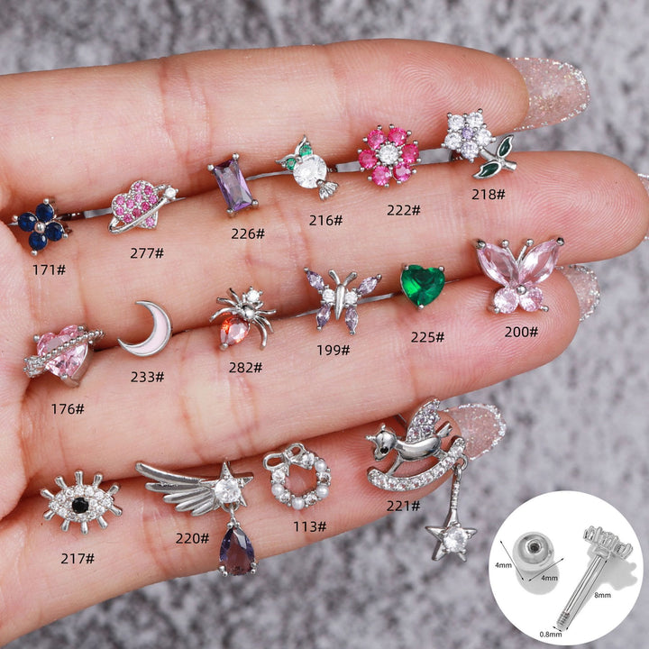 Olivenorma Heart Butterfly Cut Colored Zirconia Earrings - image 0