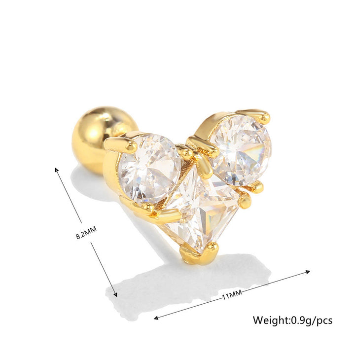 Olivenorma Lovely Heart Cut Pink Opal Zircon Earrings - image 15