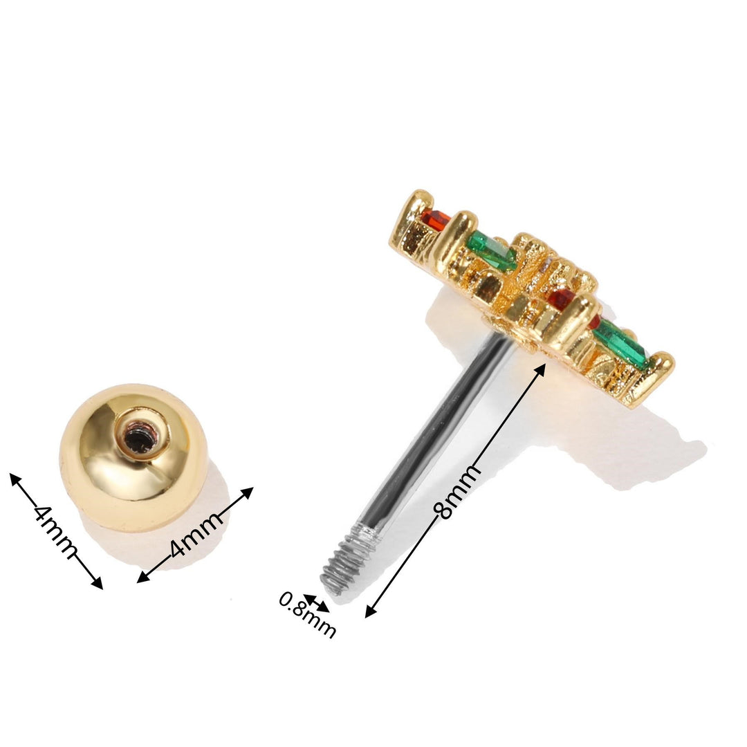 Olivenorma Cute Animals Colorful Zircon Copper Studs Earrings - image 22