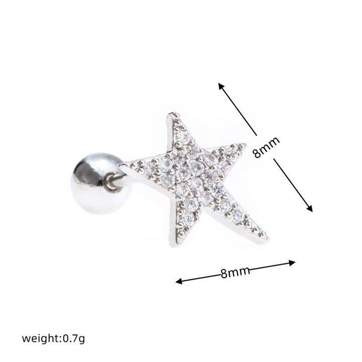 Olivenorma Cute Animals Colorful Zircon Copper Studs Earrings - image 21