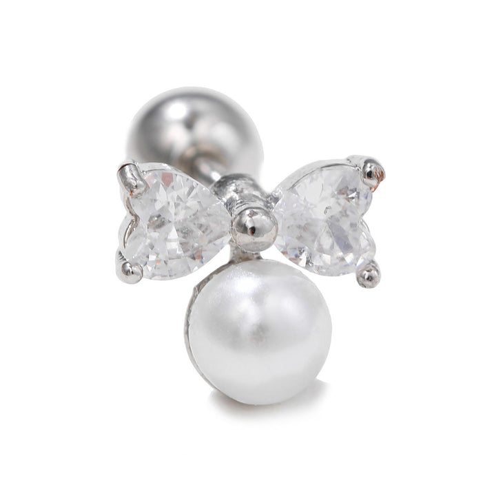 Olivenorma Exquisite White Zircon Studs Earrings - Pearl - image 11