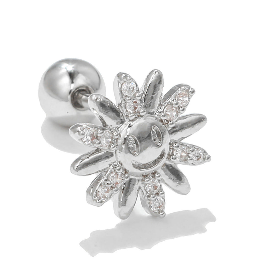 Olivenorma Exquisite White Zircon Studs Earrings - Sunflower - image 4