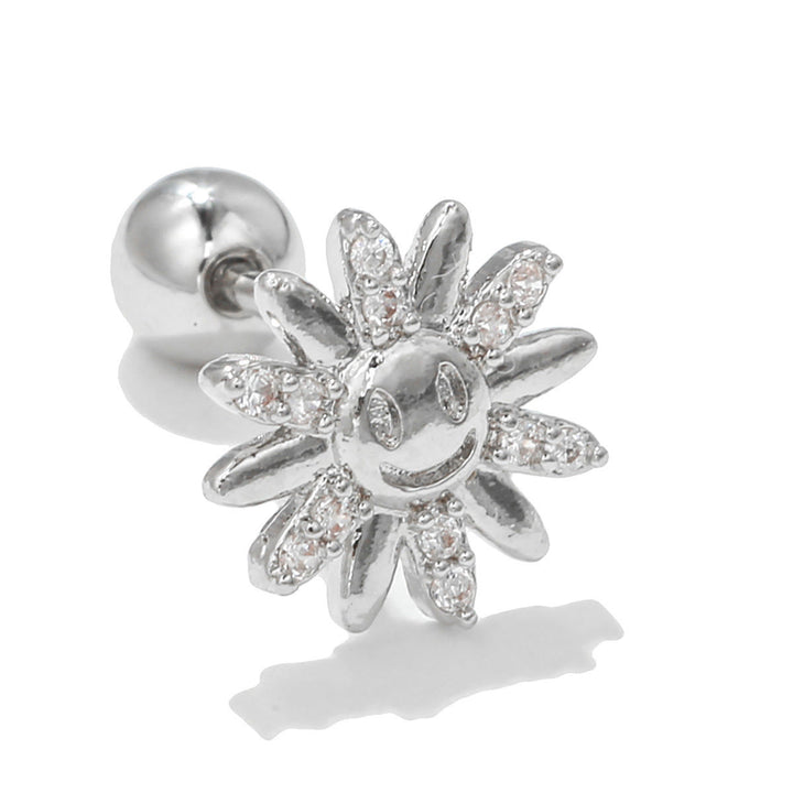 Olivenorma Exquisite White Zircon Studs Earrings - Sunflower - image 4