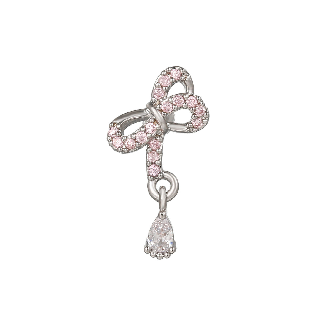 Olivenorma Exquisite White Zircon Studs Earrings - Bow 2 - image 12