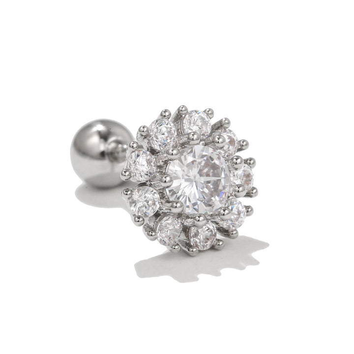 Olivenorma Exquisite White Zircon Studs Earrings - White Zircon Flower - image 15