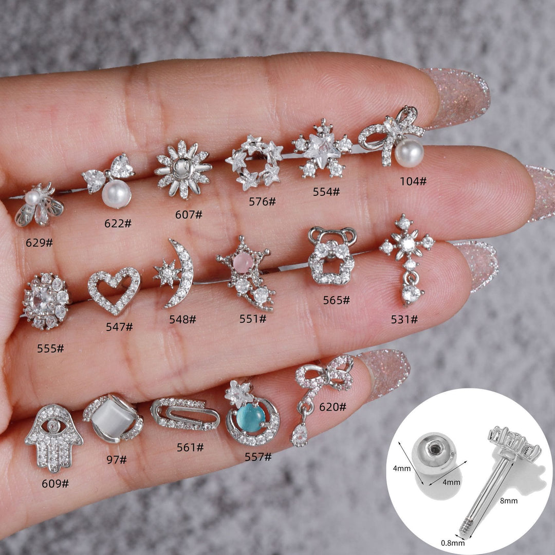 Olivenorma Exquisite White Zircon Studs Earrings - image 0