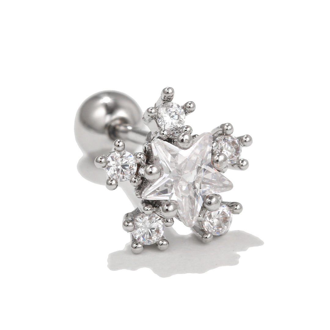 Olivenorma Exquisite White Zircon Studs Earrings - Star - image 6