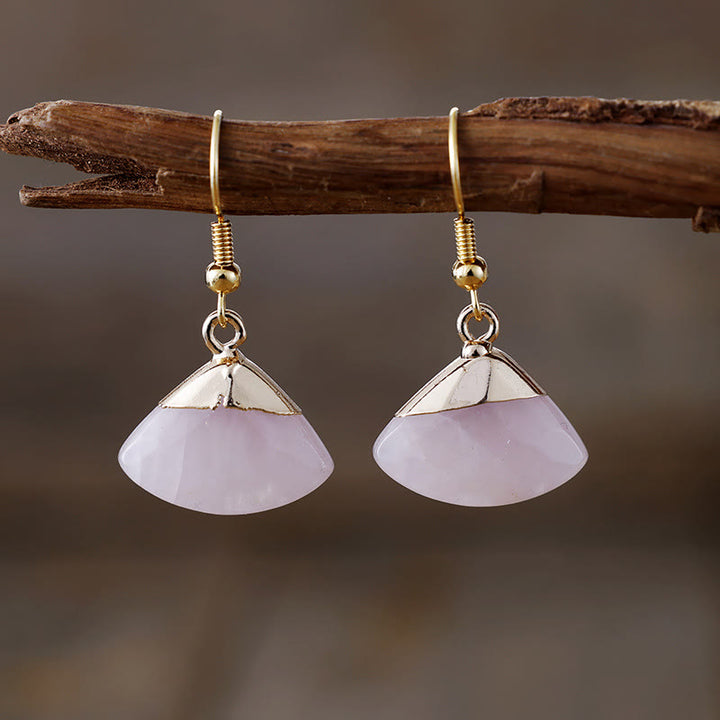 Olivenorma Scalloped Amazonite Lepidolite Pendant Earrings - Lepidolite - image 4