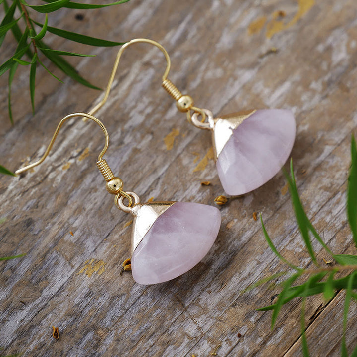Olivenorma Scalloped Amazonite Lepidolite Pendant Earrings - image 5