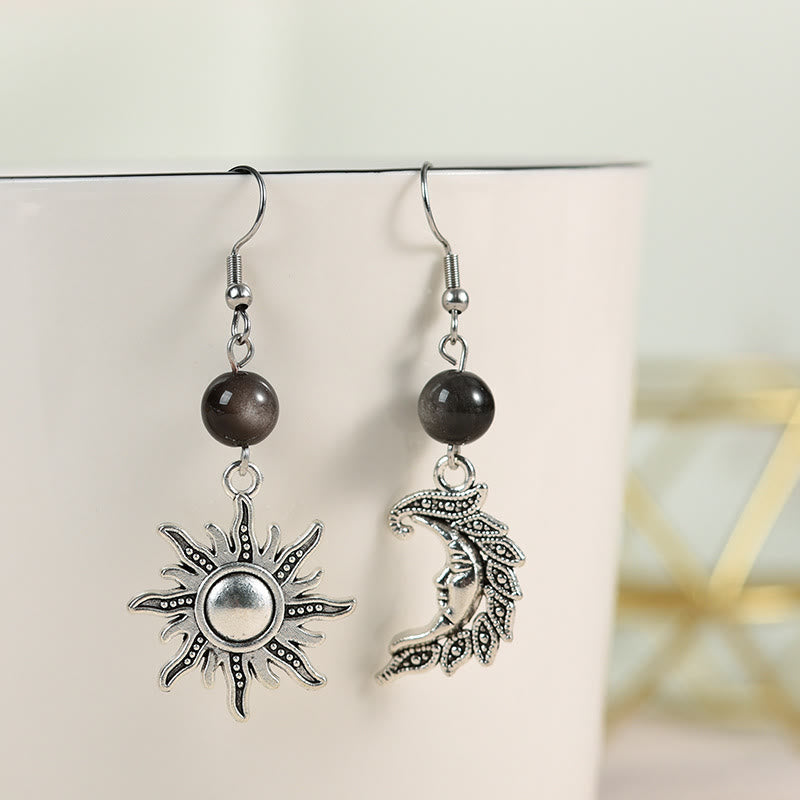 Olivenorma Natural Stone Irregular Sun Moon Pendant Earrings - image 1