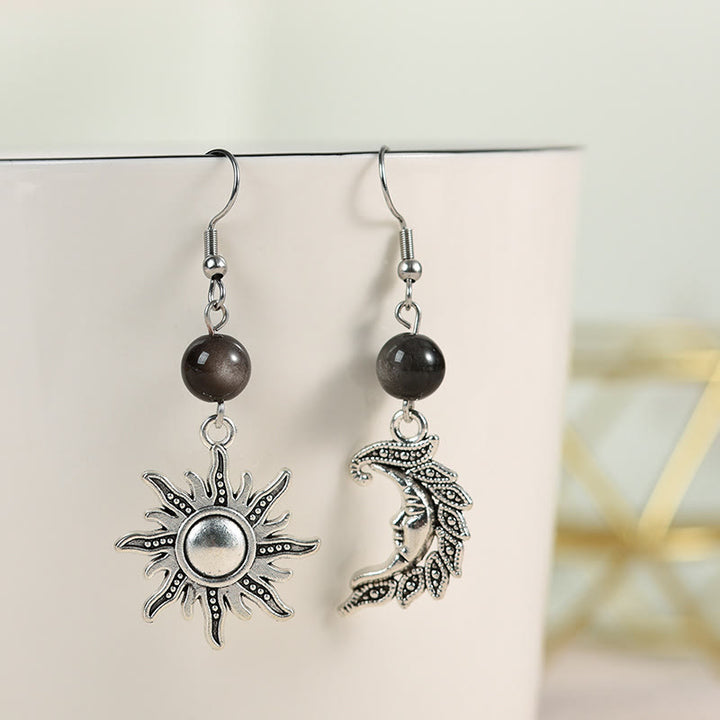 Olivenorma Natural Stone Irregular Sun Moon Pendant Earrings - image 1