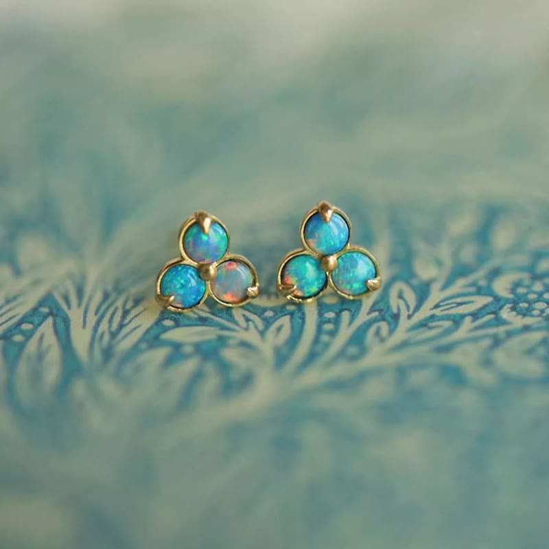 Olivenorma Natural Opal Triple Annulus Earrings - Opal - image 0