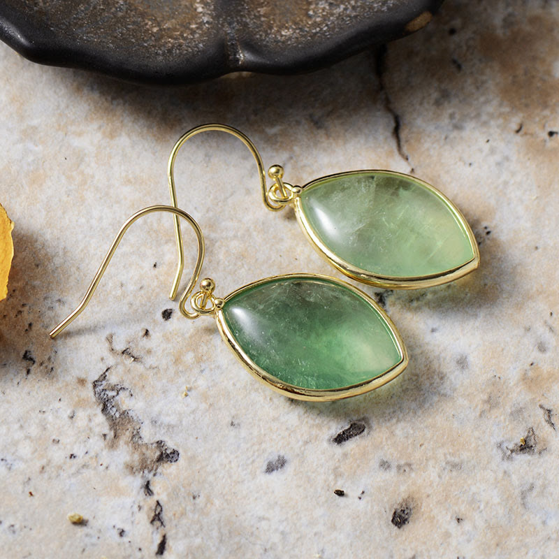 Olivenorma Marquise Cut Green Fluorite Pendant Earrings - image 2