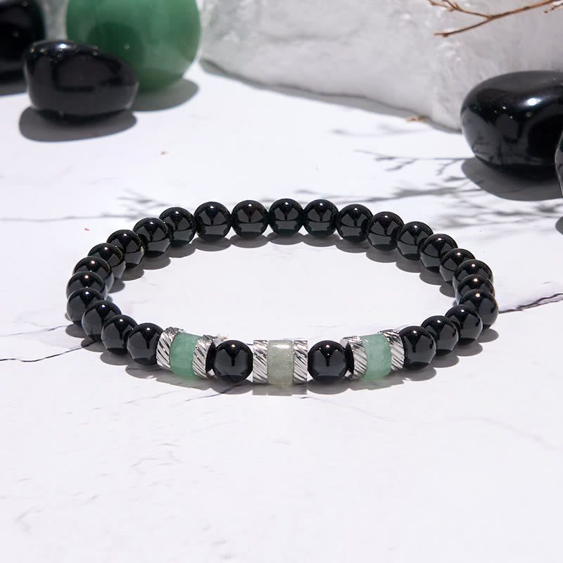 Olivenorma 6mm Green Aventurine Obsidian Beaded Bracelet - image 3