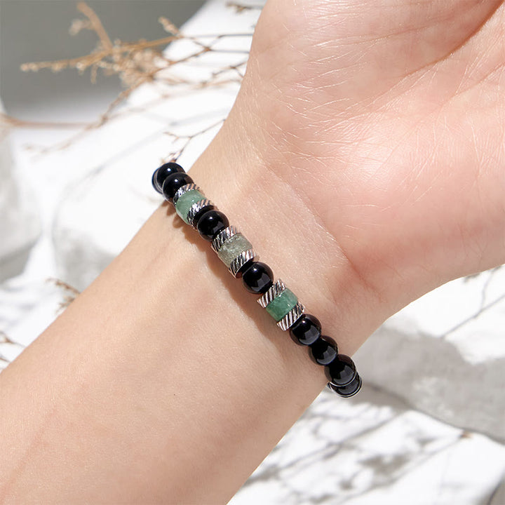 Olivenorma 6mm Green Aventurine Obsidian Beaded Bracelet - image 1