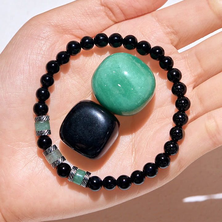 Olivenorma 6mm Green Aventurine Obsidian Beaded Bracelet - image 2