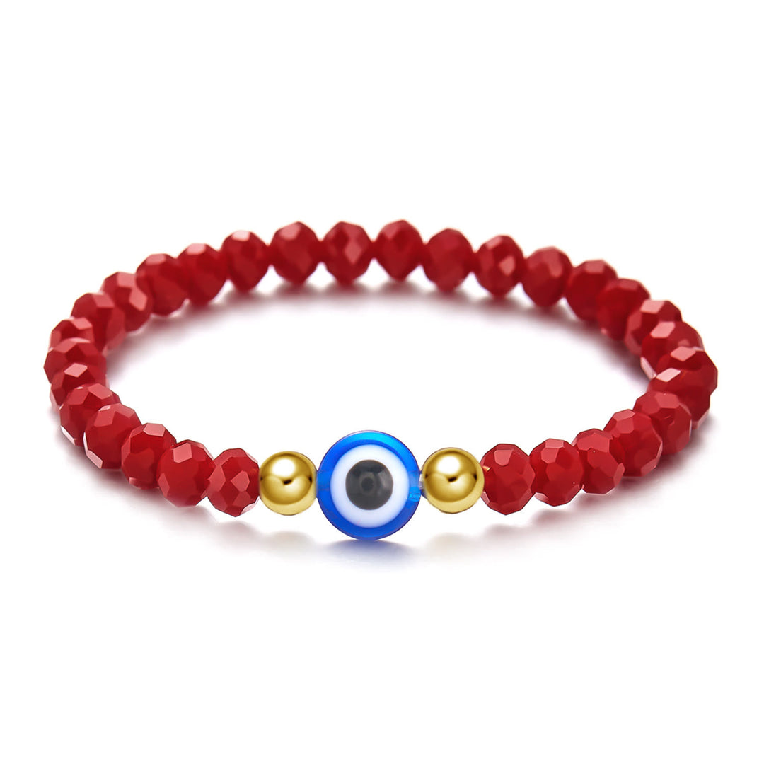 Olivenorma Hematite Obsidian Tiger Eye Evil Eye Beads Bracelet - Red Coral & Blue Evil Eye - image 13