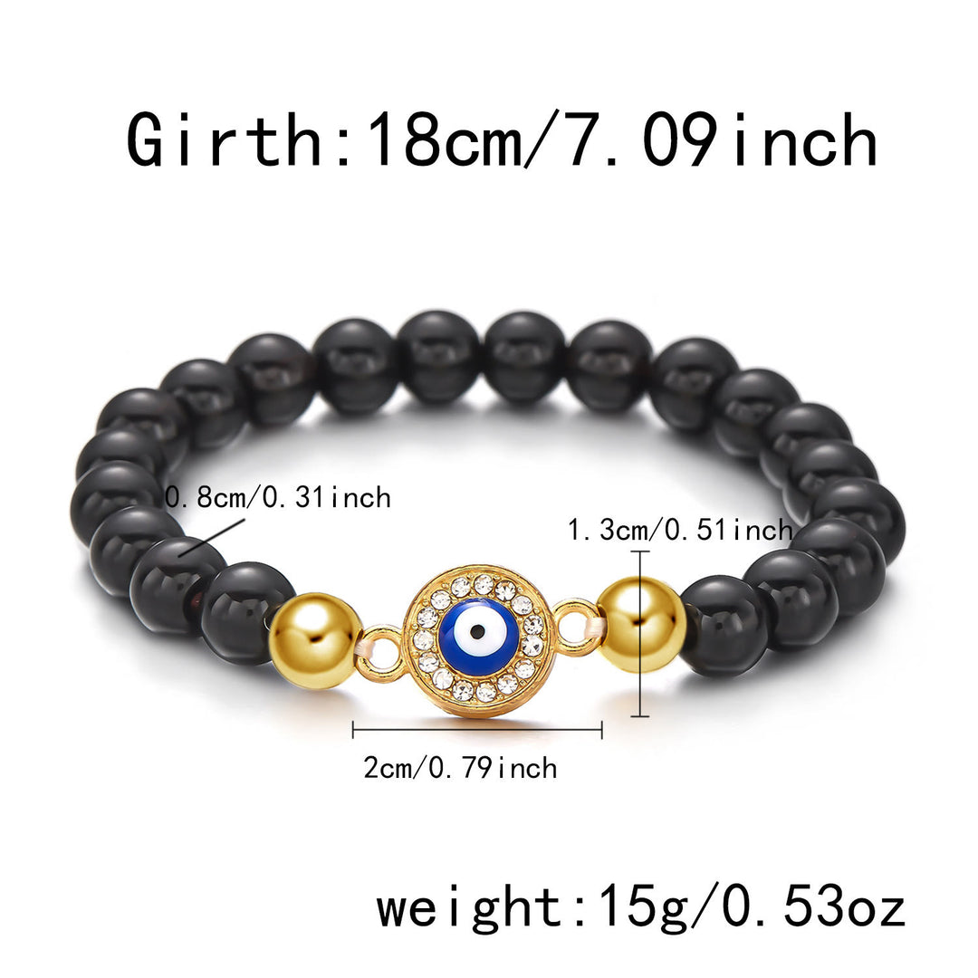 Olivenorma Hematite Obsidian Tiger Eye Evil Eye Beads Bracelet - image 9