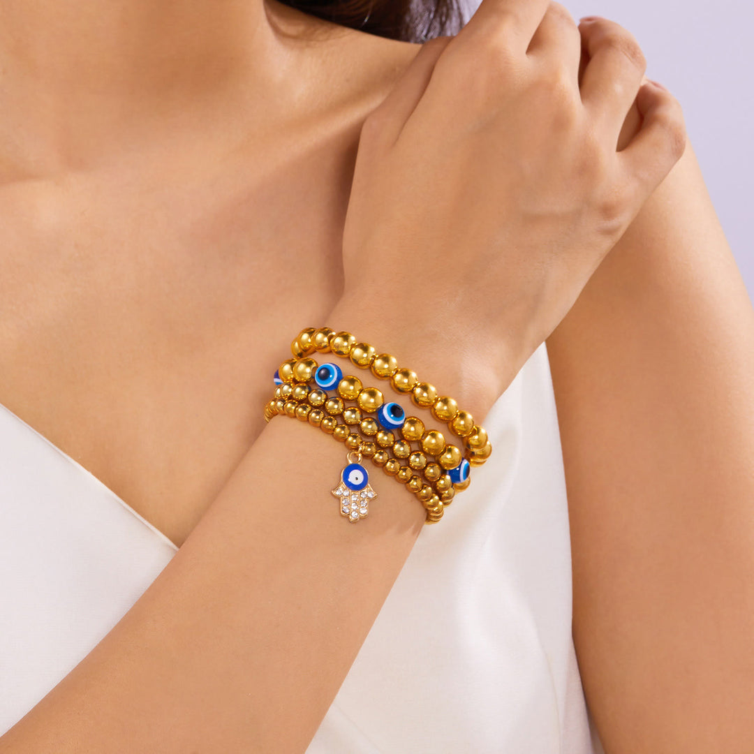 Olivenorma Hematite Obsidian Tiger Eye Evil Eye Beads Bracelet - image 20