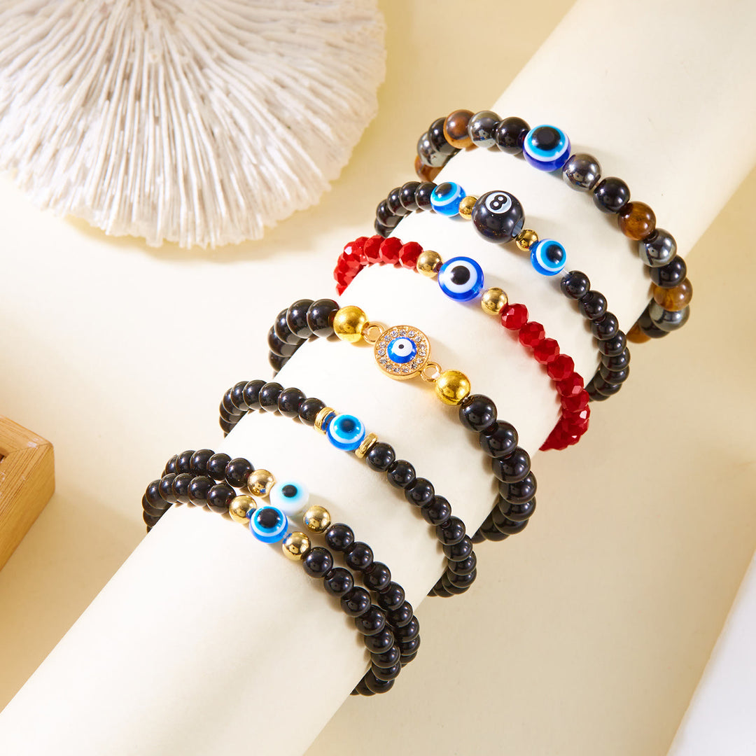 Olivenorma Hematite Obsidian Tiger Eye Evil Eye Beads Bracelet - image 29