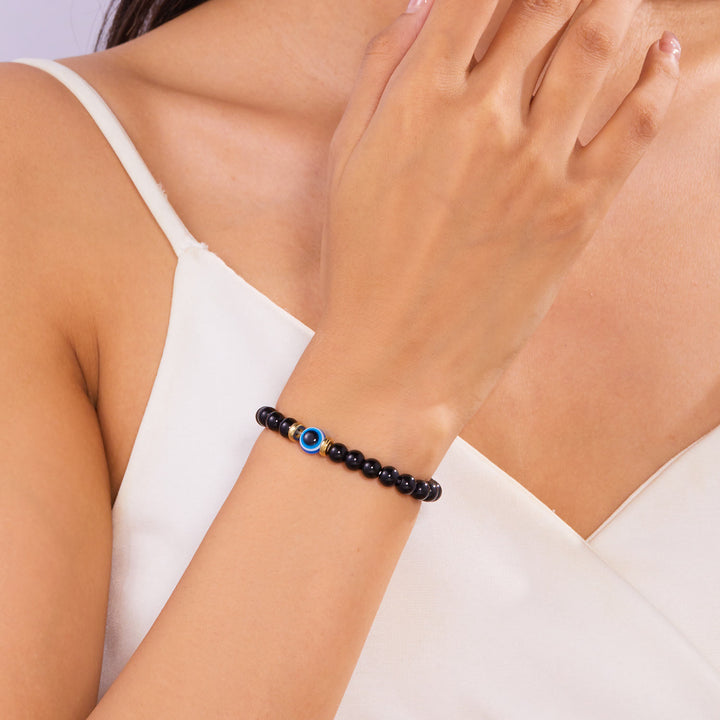 Olivenorma Hematite Obsidian Tiger Eye Evil Eye Beads Bracelet - image 11
