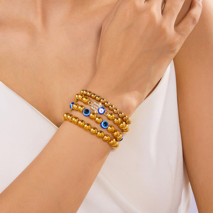 Olivenorma Hematite Obsidian Tiger Eye Evil Eye Beads Bracelet - image 23