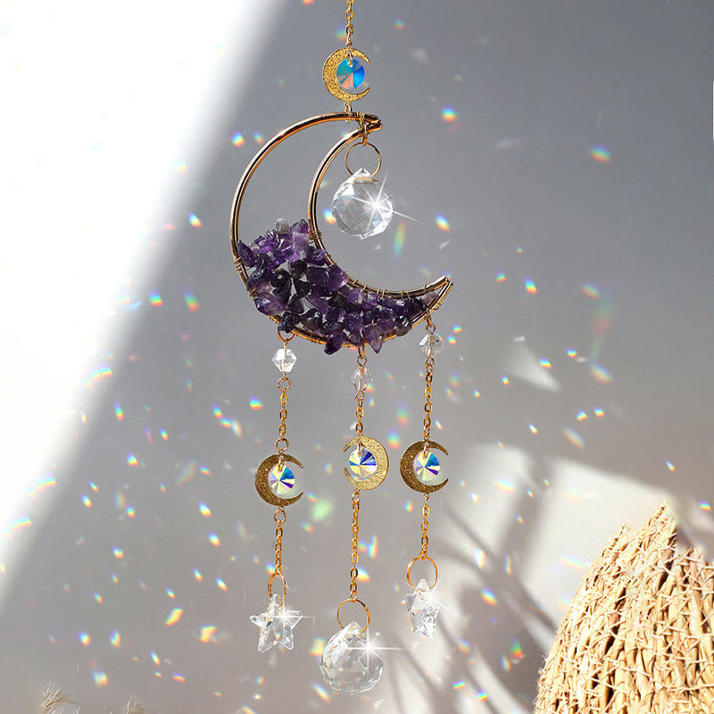 Olivenorma Natural Stone Moon Pendant Wind Chime - image 2