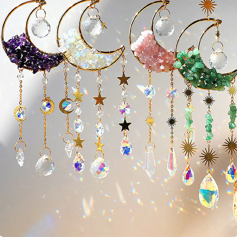 Olivenorma Natural Stone Moon Pendant Wind Chime - image 13