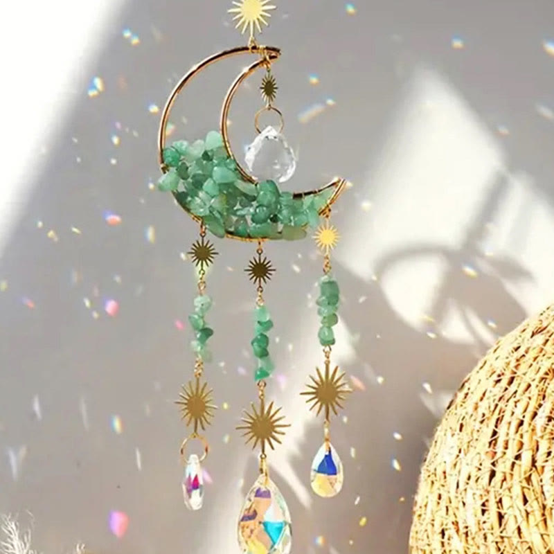 Olivenorma Natural Stone Moon Pendant Wind Chime - image 5