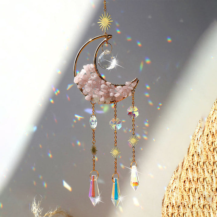 Olivenorma Natural Stone Moon Pendant Wind Chime - image 11