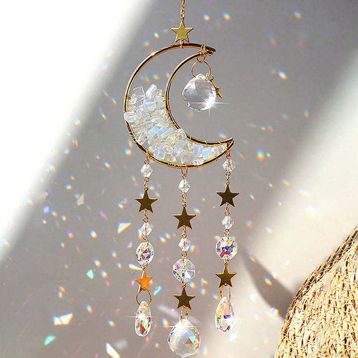 Olivenorma Natural Stone Moon Pendant Wind Chime - image 8