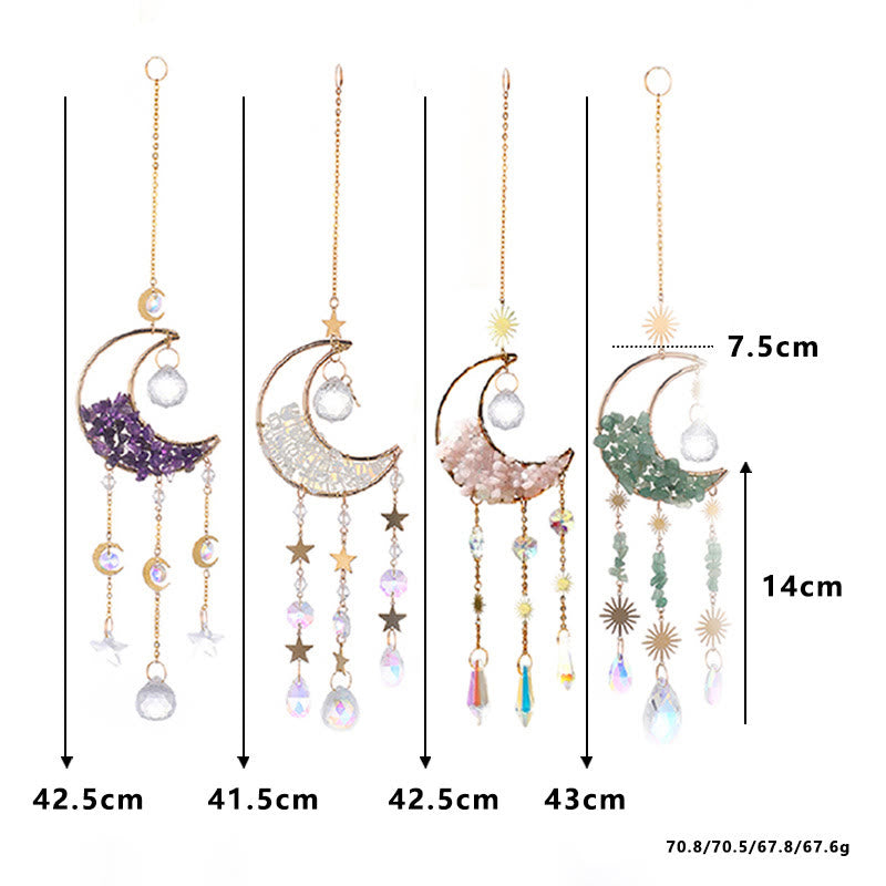 Olivenorma Natural Stone Moon Pendant Wind Chime - image 15